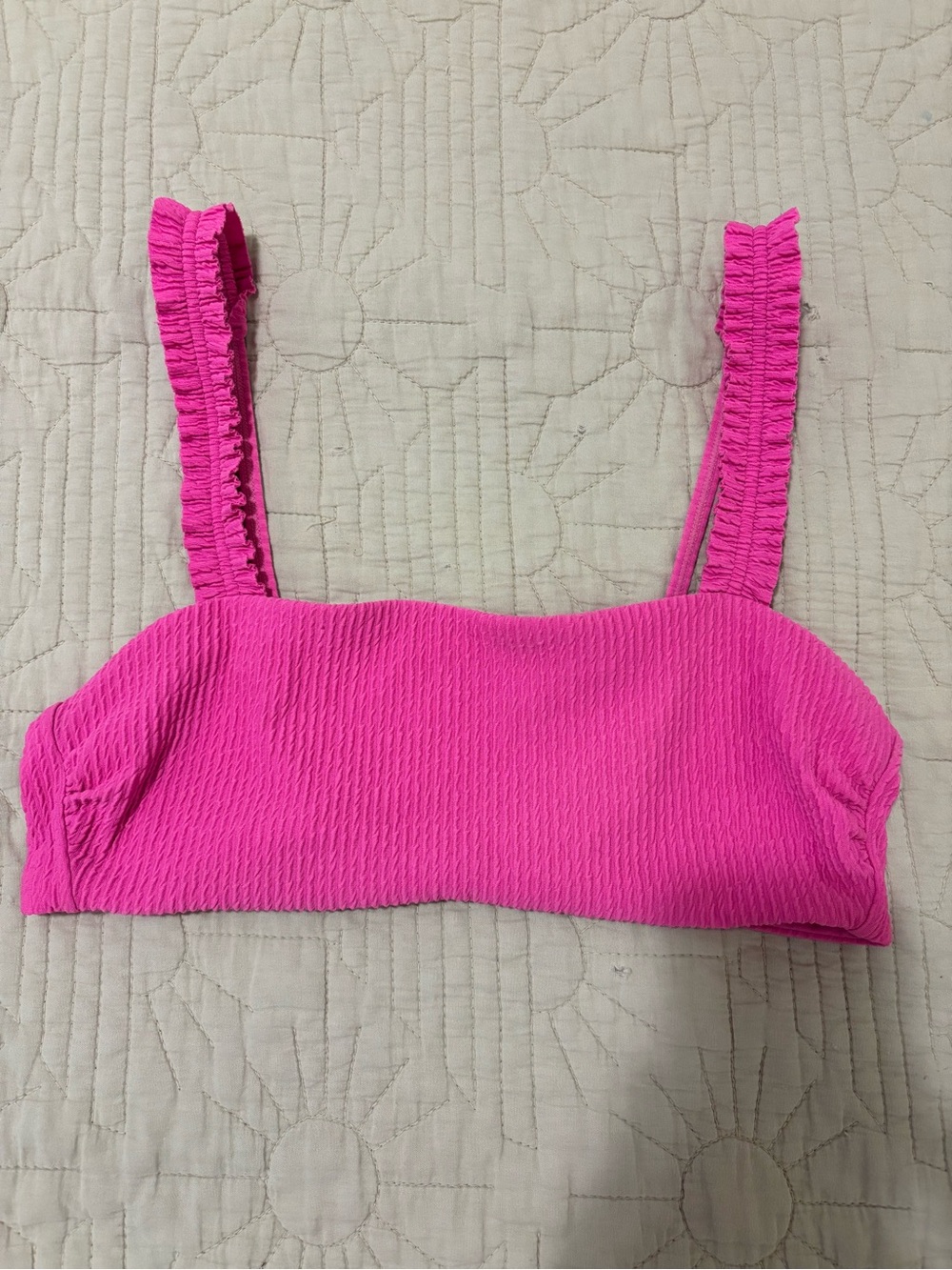 Bright Pink Ruffled Bikini Top